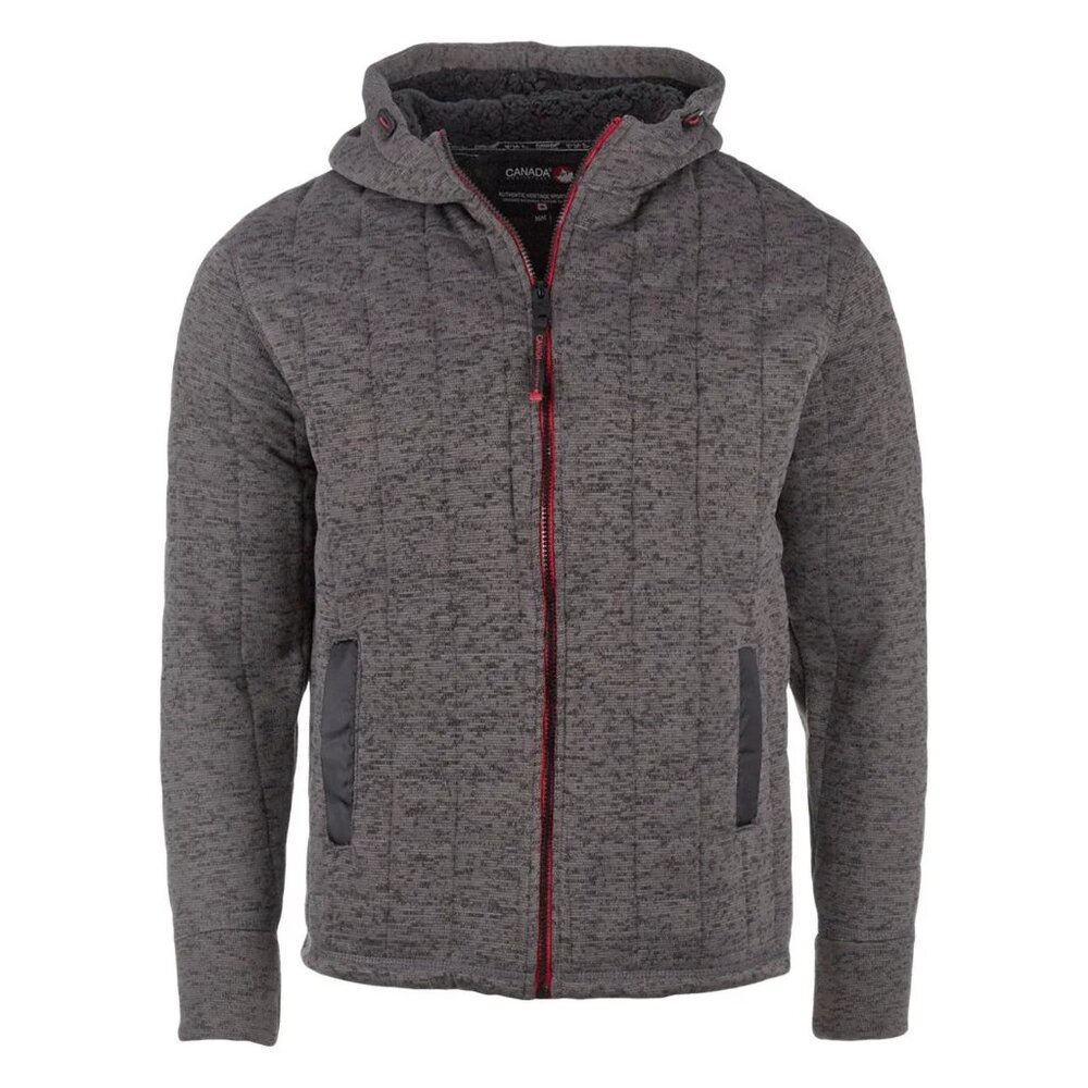 NWT Canada Weather gear Men's Full Zip Insulated Sherpa Hooded Gray Sz XL *READ